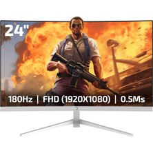 Gamepower Vivid T40 24'' 1800R Curved Rgb Beyaz 180Hz 0.5ms Fhd Va Panel 2X2W Speaker Gaming Monitör (Sıfır Ölü Piksel Garantili)