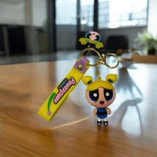 Chipper Powerpuff Girls Karakter Anahtarlık ve Çanta Süsü (Bubbles) Sarı Renk