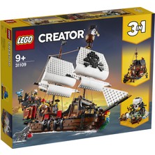 LEGO® Creator 3'ü 1 Arada Korsan Gemisi 31109- 9 Yaş ve Üzeri İçin Korsan Hanı ve Kafatası Adası Modeli İçeren Yaratıcı Oyuncak Yapım Seti (1260 Parça)