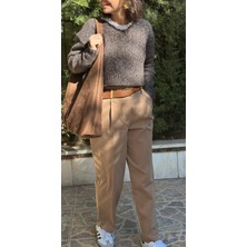 Kadın Kahverengi Koton Pantolon