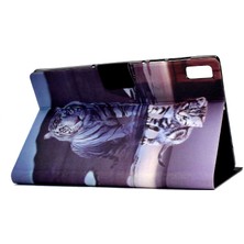 Zshskj Lenovo Tab P11 Gen 2 Kedi ve Kaplan Çizim Pu Tablet Kılıfı (Yurt Dışından)