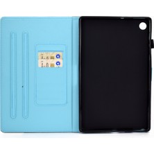 Zshskj Lenovo Tab M10 Plus Desenli Deri Lenovo Tab M10 Plus TB-X606 Kitaplığı Tablet Kılıfı (Yurt Dışından)