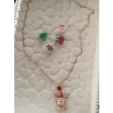 Amabel Jewelerys Yeni Yıl Tasarımlı, Geyik Figürlü Yılbaşı Kadın Kolye
