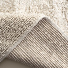 Ecocotton Petra 2'li Banyo Paspas Seti %100 Karde Pamuk Krem 60X90-40X60