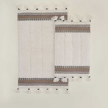 Ecocotton Rita 2'li Banyo Paspas Seti %100 Karde Pamuk Krem 60X90-40X60