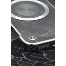 NOVKA Phone Accessories  iPhone 13 Uyumlu Gümüş Gri Silver Renkli Ince Kenarlı Şeffaf Sert Kapak Kılıf