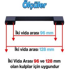 Badem10 Gölcük 128 mm (Sert Plastik) Kulp Siyah Mobilya Çekmece Mutfak Dolap Dolabı Kulpu Kulbu Kulpları