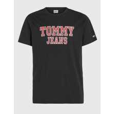 Tommy Hilfiger Tomy Hilfiger Essential Logo Baskılı Yuvarlak Yaka Tshirt