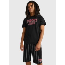 Tommy Hilfiger Tomy Hilfiger Essential Logo Baskılı Yuvarlak Yaka Tshirt