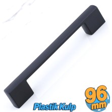 Badem10 Gölcük 96 mm (Sert Plastik) Kulp Siyah Mobilya Çekmece Mutfak Dolap Dolabı Kulpu Kulbu Kulpları