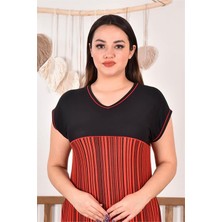 Dip Moda Kadın Büyük Beden Nakışlı Viskon Elbise DPAYSL92