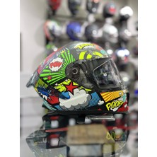 865 Colorful Kapalı Kask Güneş Vizörlü