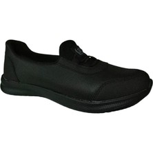 Black Sea Black Sea Kadın Siyah-Iki Lastikli Ultra Hafif Cilt Günlük Şık Babet Ayakkabı