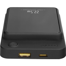 S-Link M1021 10000MAH Magsafe 15W HSC22.5W+PD20W+QC3.0 Siyah LCD Taşınabilir Şarj Cihazı Powerbank