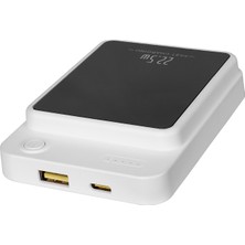 S-Link M1021 10000MAH Magsafe 15W HSC22.5W+PD20W+QC3.0 Beyaz LCD Taşınabilir Şarj Cihazı Powerbank