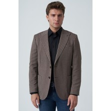 White Stone Agualva-Cacém C4012 Slim Fit 6 Drop Ceket Desenli