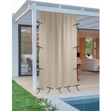 Balkon Perdesi (Enxboy)Seçenekli ''bağcıklı''düz Bej-