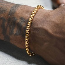 SE Jewellery Gold 5 mm Panzer Model Erkek Bileklik