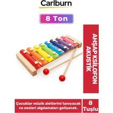 Carlburn Eğitici Tın Ayarlı 8 Nota 8 Ton 25 cm 8 Tuşlu Sesli Selefon Ahşap Ksilofon Akustik Tangram Hediyeli