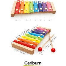 Carlburn Eğitici Tın Ayarlı 8 Nota 8 Ton 25 cm 8 Tuşlu Sesli Selefon Ahşap Ksilofon Akustik Tangram Hediyeli