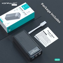 Konfulon A21S LED Işıklı Powerbank 40.000 Mah - Siyah 13