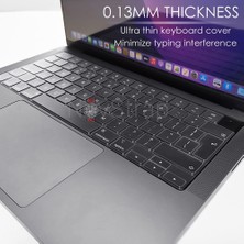 Novstrap Apple MacBook Pro 14 Inç M4 A3401 A3112 A3185 ile Uyumlu Türkçe Klavye Koruyucu Kılıf Şeffaf