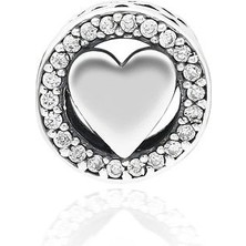 Adal Silver Kadın Gümüş Kalp Model Zirkon Taşlı Charm