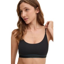 Calvin Klein Siyah Unlined Bralet Regular Kalıp Gün Boyu Destekleyici Konforlu Tasarım