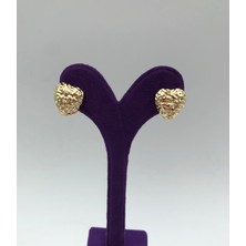 Ayvil Jewelry Gold Kabartmalı Kalp Küpe