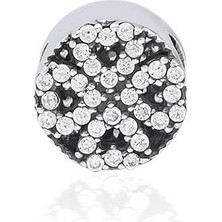 Adal Silver Kadın Gümüş Taş Işlemeli Kalp Charm