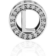 Adal Silver 925 Ayar Gümüş Taşlı L Harf Charm