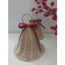 Rebada Yılbaşı Süsü Rattan Çan, Dekoratif Zilli Yeniyıl Süsü