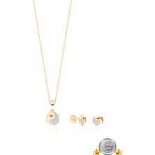 Adal Silver 925 Ayar Gümüş Kolye Küpe Set