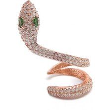 Adal Silver Kadın Gümüş Yılan Model Rose Kıkırdak Küpe