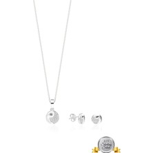 Adal Silver 925 Ayar Gümüş Kolye Küpe Set