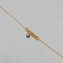 SE Jewellery Nazar Boncuklu Zincir Halhal Bileklik