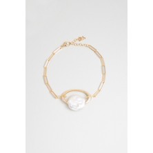 So CHIC Helen 18 Ayar Sarı Altın Kaplama Gümüş 23 Cm Gümüş Bileklik