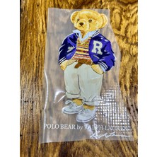 Gönülden Tasarım 29X17 cm R Harfli Ceketli Ayı Transfer Baskı Arma