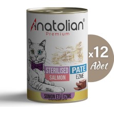 Anatolian Premium Adult Sterilised Salmon Pate Kısır Kedi Ezme Kedi Konservesi 400 gr x 12 Adet