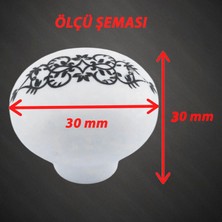 Glaswen 15 Adet Hanımeli Kulp Beyaz Polimer Düğme Kulp Mantar Mobilya Mutfak Dolabı Çekmece Kulbu