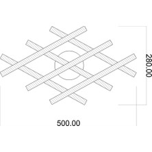 Yıldız Modern Avize LED 36W 50x28cm Alüminyum Profil Siyah Dorbien-ER-10379-3BSY-M1