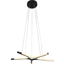 Yıldız Modern Avize LED 45W 60x60cm Alüminyum Profil Siyah Dorbien-EV-10382-5BSY