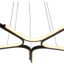 Yıldız Modern Avize LED 45W 60x60cm Alüminyum Profil Siyah Dorbien-EV-10382-5BSY