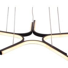 Yıldız Modern Avize LED 45W 60x60cm Alüminyum Profil Siyah Dorbien-EV-10382-5BSY