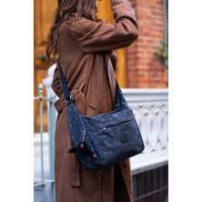 Sanmorris Kadın Suya Dayanıklı Kumaş Çok Gözlü Çapraz Askılı Black Pattern Okul Seyahat ve Omuz Çantası