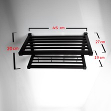 Nur Metal Havluluk Banyo Aksesuarı Üretici'den Çok Amaçlı 2 Raflı Bornozluk Havluluk Şmpuan Saç Kremleri Vs.