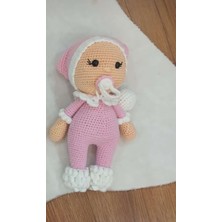 Patron Amigurumi Organik Kız / Erkek Çocuk Emzikli ve Şapkalı Bebek