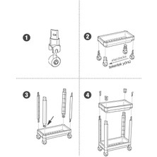 Minihome 2 Katlı Tekerlekli Düzenleyici Raf