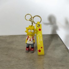 Chipper Simpsons Homer 3D Silikon Zilli Anahtarlık 1 Adet Lisa Simpson Modeli Lüx Büyük Boy