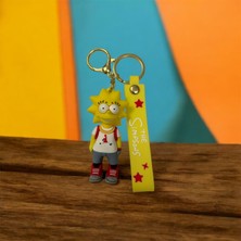 Chipper Simpsons Homer 3D Silikon Zilli Anahtarlık 1 Adet Lisa Simpson Modeli Lüx Büyük Boy